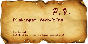 Plakinger Verbéna névjegykártya